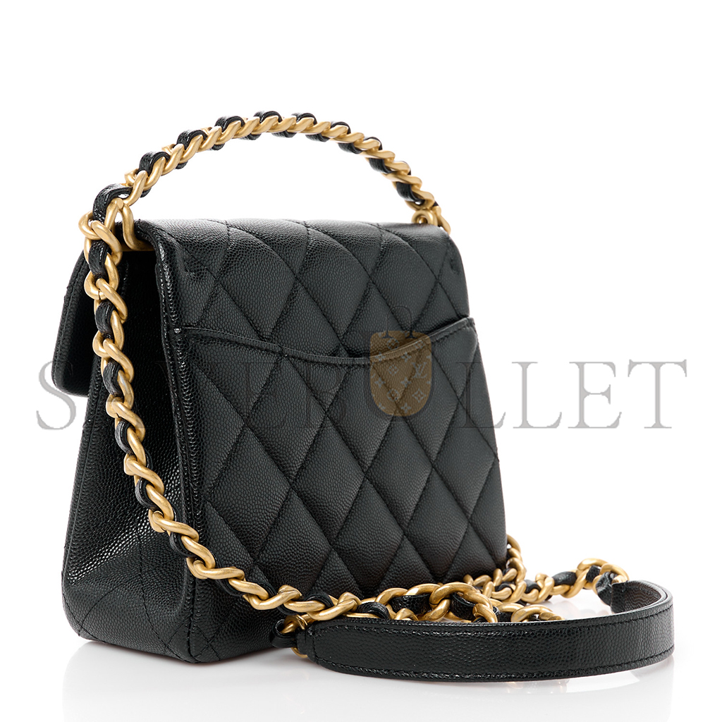 CHANEL CAVIAR QUILTED 31 RUE CAMBON MINI TOP HANDLE FLAP (19*15*7cm) 